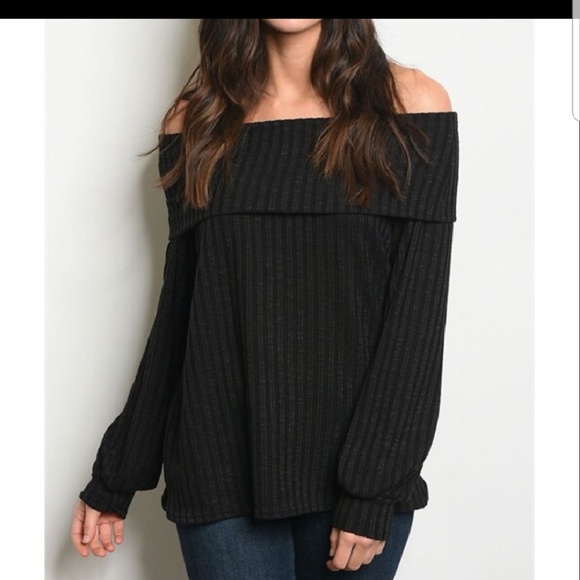 Sweaters - Black off the shoulder sweater